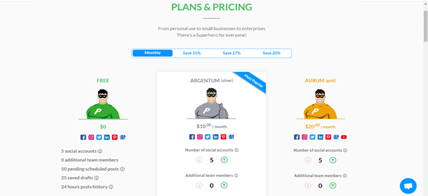 Pricing plans